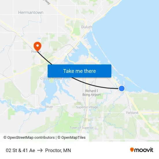 02 St & 41 Ae to Proctor, MN map