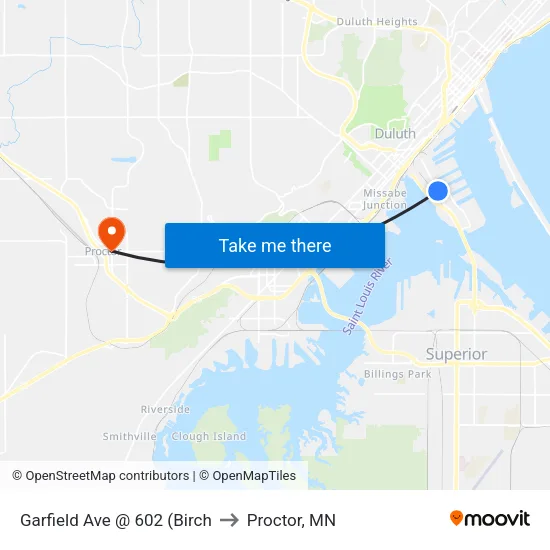 Garfield Ave @ 602 (Birch to Proctor, MN map