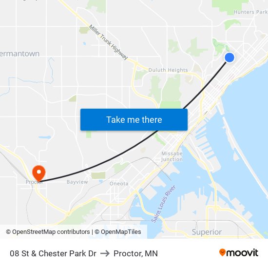 08 St & Chester Park Dr to Proctor, MN map