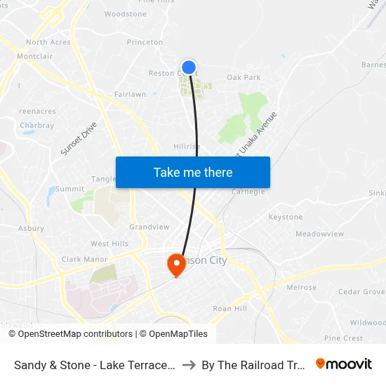 Sandy & Stone - Lake Terrace Apts to By The Railroad Tracks map