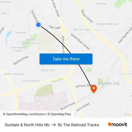 Sundale & North Hills Nb to By The Railroad Tracks map