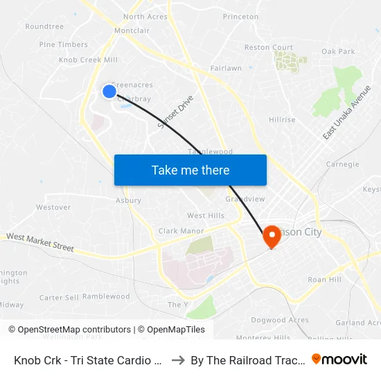 Knob Crk - Tri State Cardio Wb to By The Railroad Tracks map