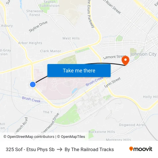 325 Sof - Etsu Phys Sb to By The Railroad Tracks map