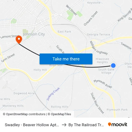 Swadley - Beaver Hollow Apts Wb to By The Railroad Tracks map