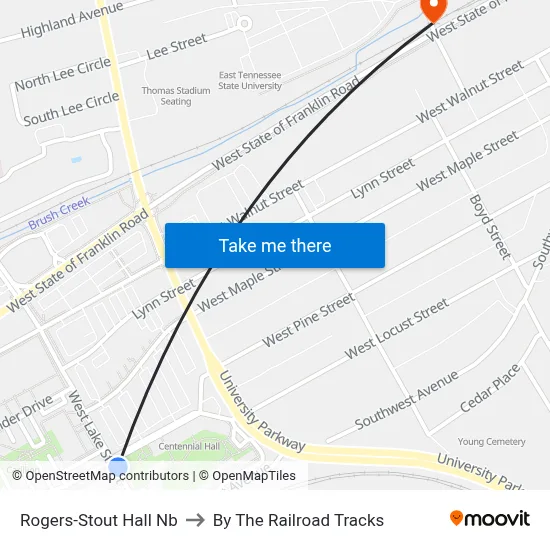 Rogers-Stout Hall Nb to By The Railroad Tracks map