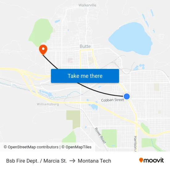 Bsb Fire Dept. / Marcia St. to Montana Tech map