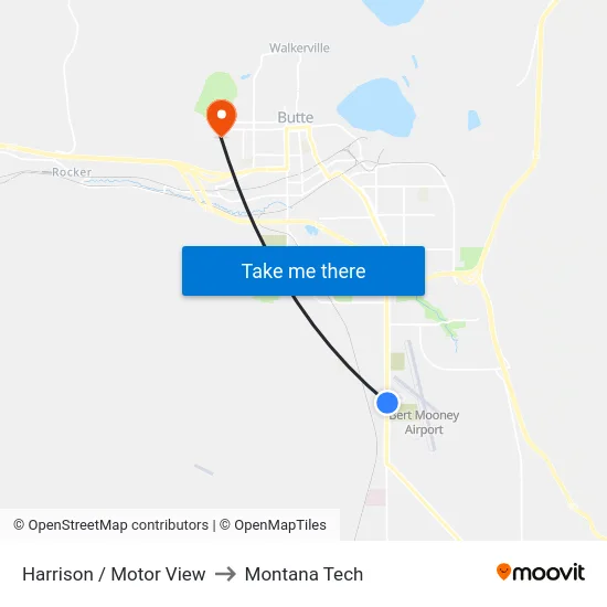 Harrison / Motor View to Montana Tech map