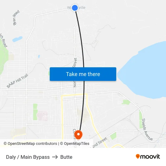 Daly / Main Bypass to Butte map