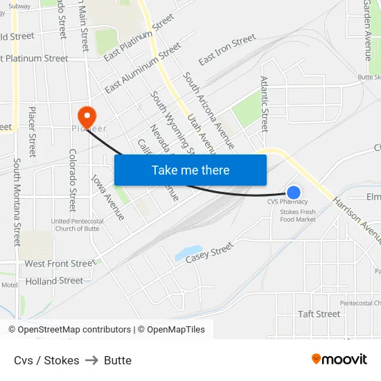 Cvs / Stokes to Butte map