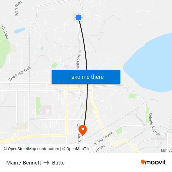 Main / Bennett to Butte map