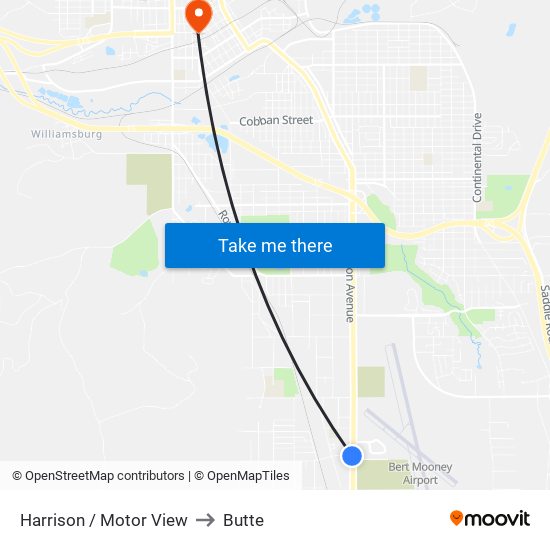 Harrison / Motor View to Butte map