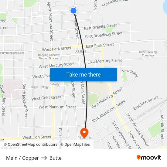 Main / Copper to Butte map