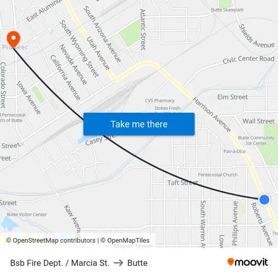 Bsb Fire Dept. / Marcia St. to Butte map