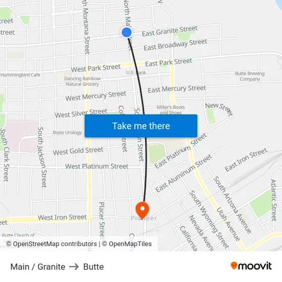 Main / Granite to Butte map