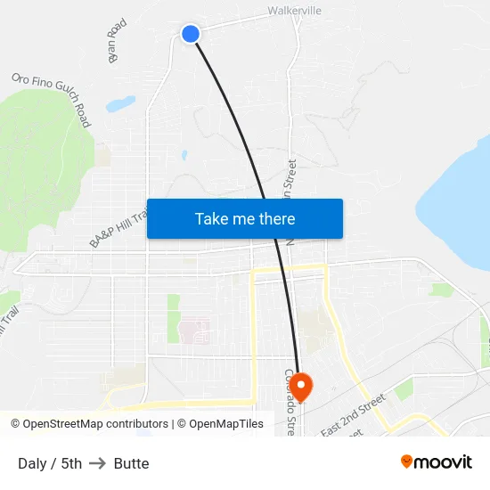 Daly / 5th to Butte map