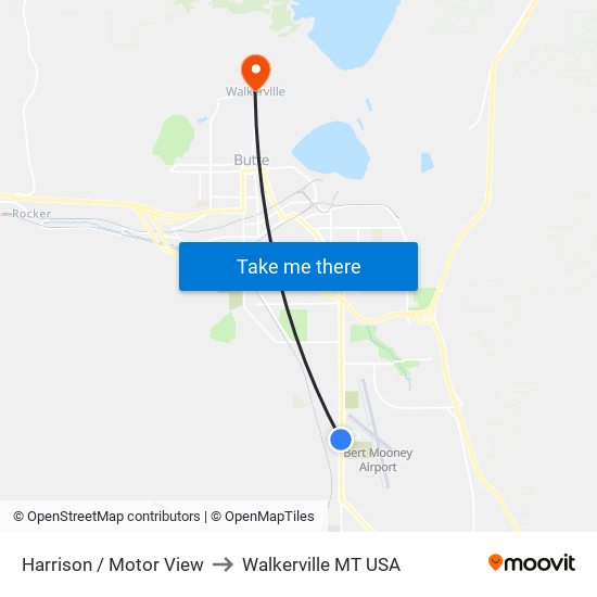 Harrison / Motor View to Walkerville MT USA map