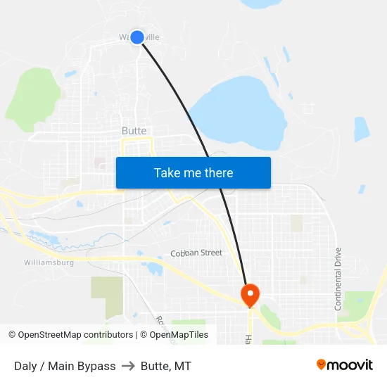 Daly / Main Bypass to Butte, MT map
