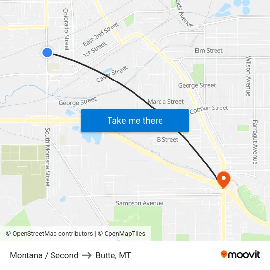 Montana / Second to Butte, MT map
