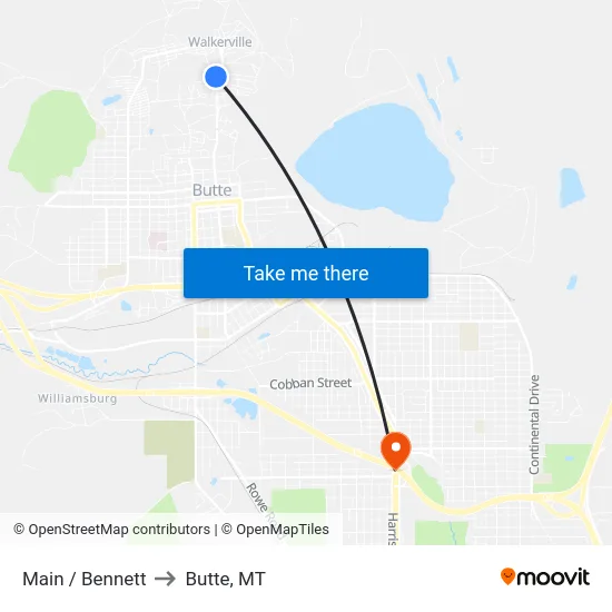 Main / Bennett to Butte, MT map