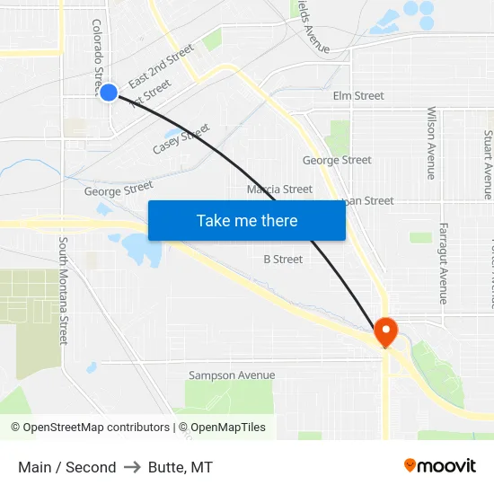 Main / Second to Butte, MT map