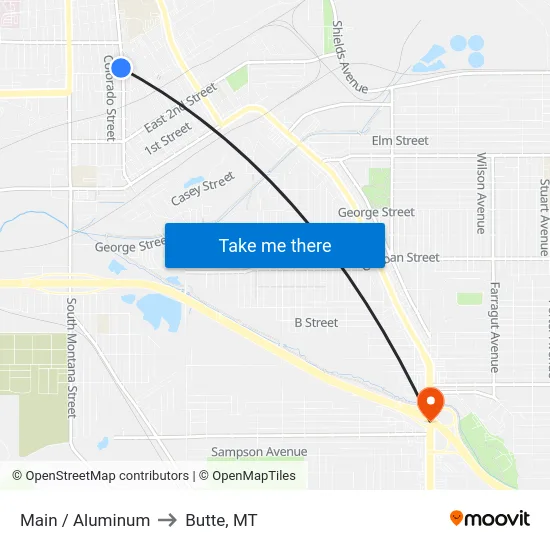 Main / Aluminum to Butte, MT map