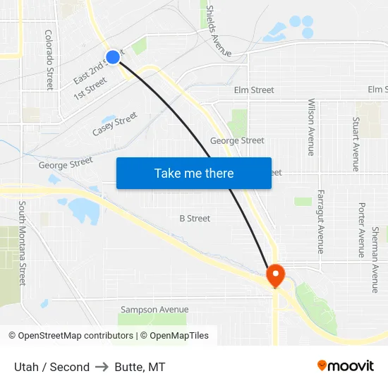 Utah / Second to Butte, MT map