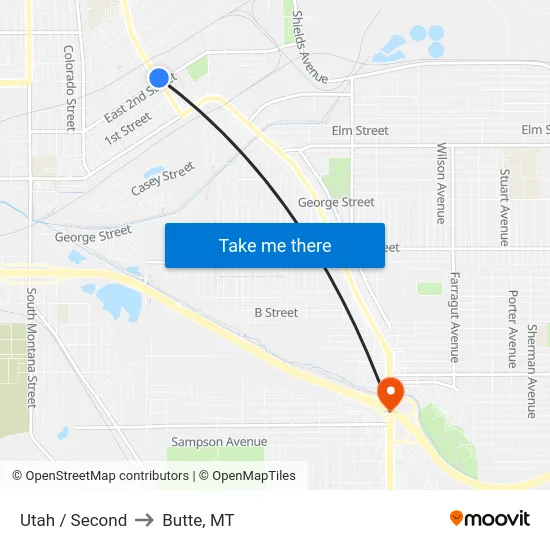 Utah / Second to Butte, MT map