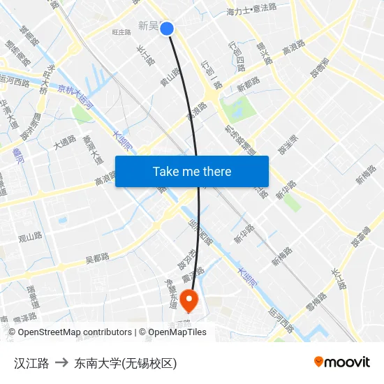 汉江路 to 东南大学(无锡校区) map