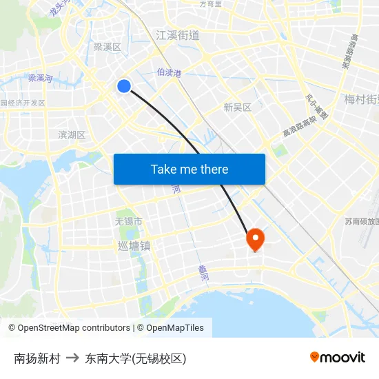 南扬新村 to 东南大学(无锡校区) map