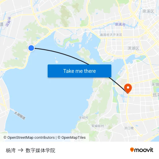 杨湾 to 数字媒体学院 map