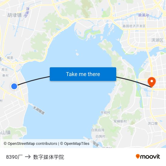 8390厂 to 数字媒体学院 map