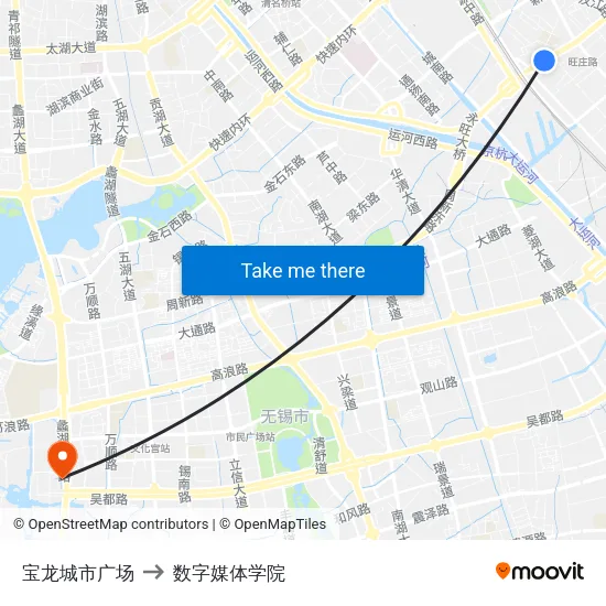 宝龙城市广场 to 数字媒体学院 map