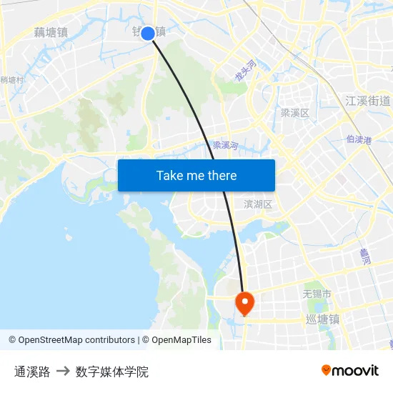 通溪路 to 数字媒体学院 map