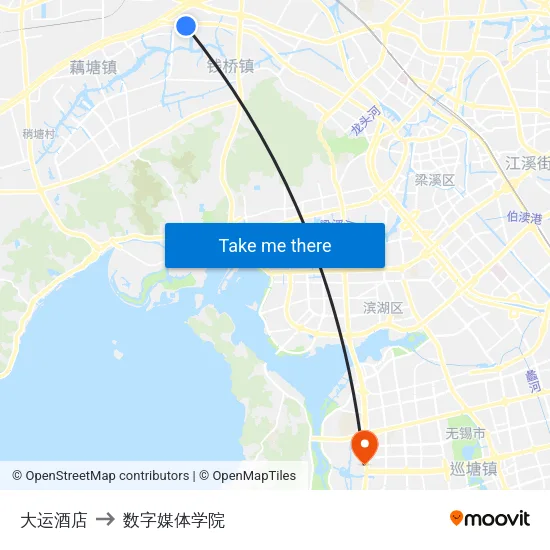 大运酒店 to 数字媒体学院 map