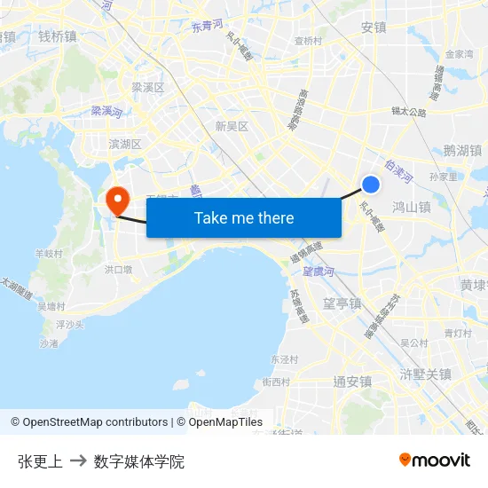 张更上 to 数字媒体学院 map