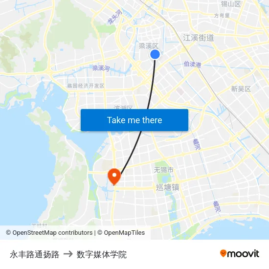 永丰路通扬路 to 数字媒体学院 map