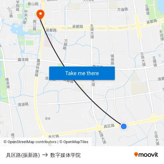 具区路(振新路) to 数字媒体学院 map