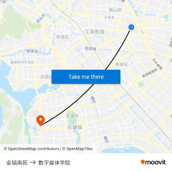 金福南苑 to 数字媒体学院 map