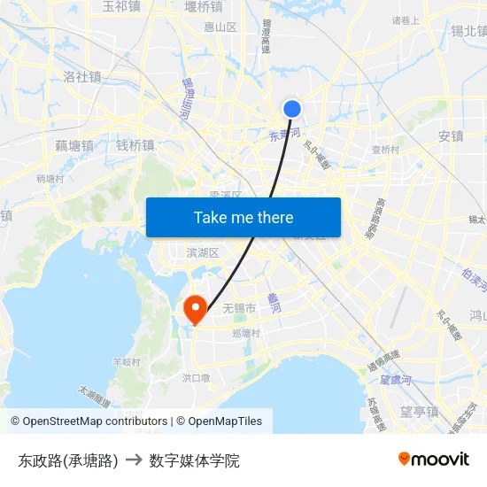 东政路(承塘路) to 数字媒体学院 map