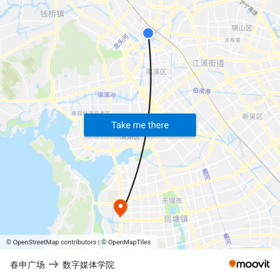春申广场 to 数字媒体学院 map