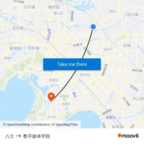 八士 to 数字媒体学院 map