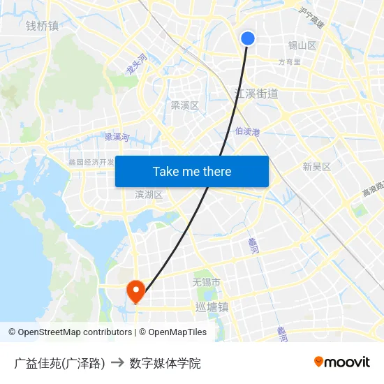 广益佳苑(广泽路) to 数字媒体学院 map