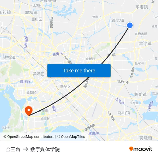 金三角 to 数字媒体学院 map