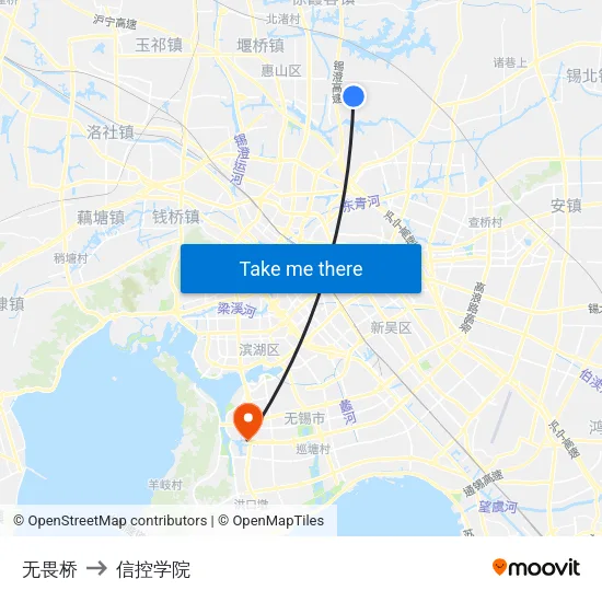 无畏桥 to 信控学院 map