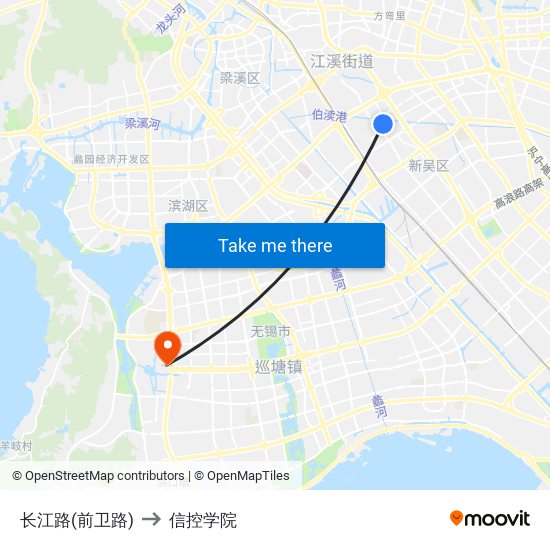 长江路(前卫路) to 信控学院 map