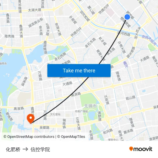 化肥桥 to 信控学院 map