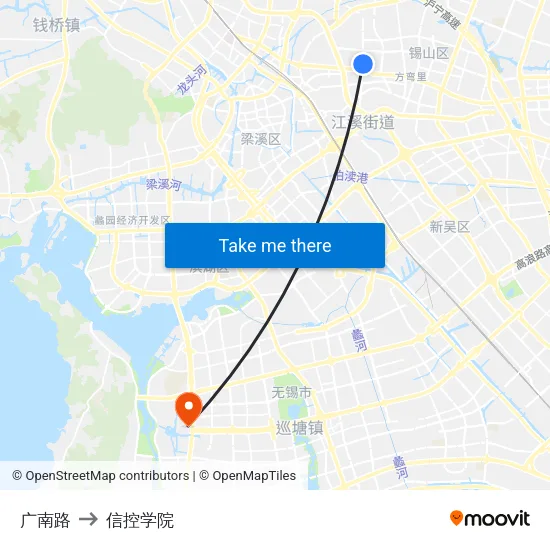 广南路 to 信控学院 map