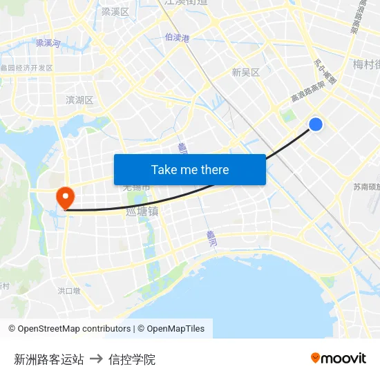 新洲路客运站 to 信控学院 map