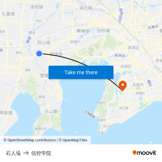 石人垛 to 信控学院 map
