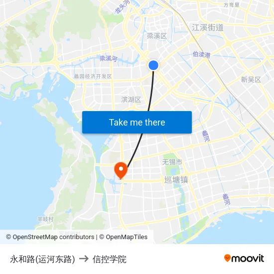 永和路(运河东路) to 信控学院 map